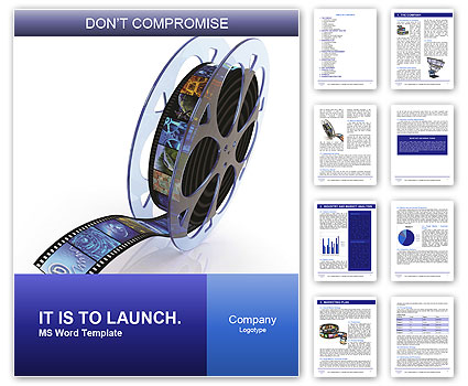 Images Captured On Film Reel Word Template