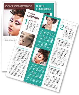 Stunning Fashion Model Portrait With Festive Makeup And Hairstyle Newsletter Template