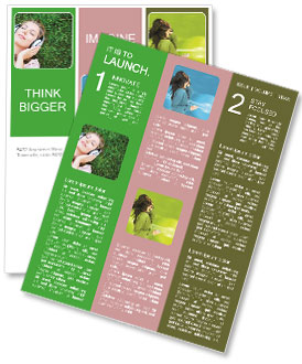 Woman Enjoying Peaceful Outdoor Music With Headphones Newsletter Template