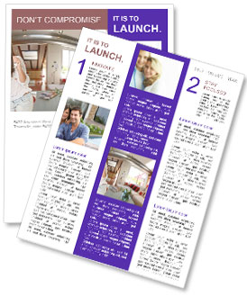 New Apartment Ownership: Young Couple Receives Keys And Documents Newsletter Template