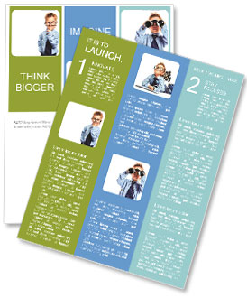 Serious Young Boy In Suit And Glasses - Isolated On White Background Newsletter Template