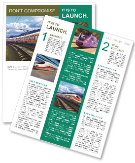 Original High-Speed Train Design Rendered In 3D With Motion Blur Effect, Driving Through Scenic Mountains Newsletter Template