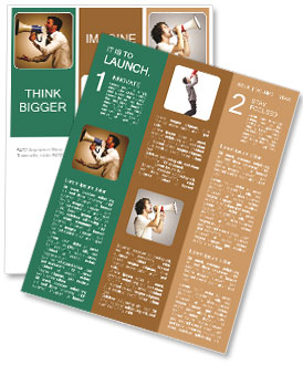 Outdoor Portrait: Man Shouting Through Megaphone Newsletter Template