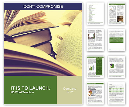 Toned Image Of Numerous Hardcover Books Word Template