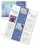 Blue Background: Woman's Hands Holding Smartphone Newsletter Template