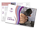 Businessman Using Phone In Office Postcard Template