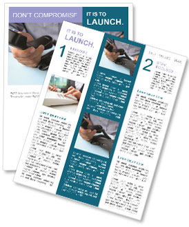 Businessman Holding Phone In Office Setting Newsletter Template