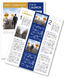 Navigating The Business World: Choosing The Right Strategic Path For Your Career Journey Amidst Confusing Roads, Highways And Yellow Newsletter Template