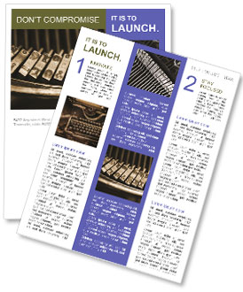 Macro Shot Of Vintage Typewriter Keys Newsletter Template