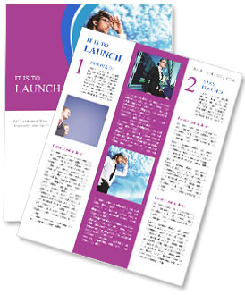 Businessman Success: Confidently Standing Against Blue Sky And Gazing Into The Distance Newsletter Template