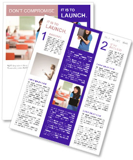 Indoor Shot Of A Woman Holding An Ipad Newsletter Template