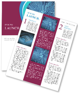 Computer Motherboard Background: Blue Circuit Board Design Newsletter Template