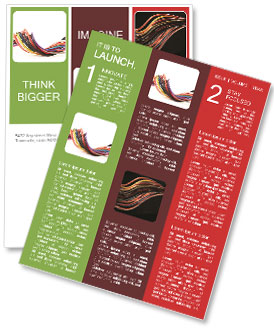 Isolated White Background Multicolored Computer Cable Newsletter Template