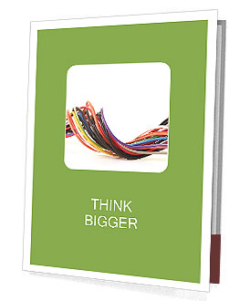 Isolated White Background Multicolored Computer Cable Presentation Folder