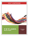 Isolated White Background Multicolored Computer Cable Word Template