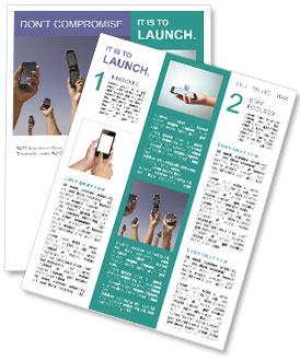 Multitude Of People Connecting With Diverse Cellphones In Hand Newsletter Template