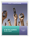 Multitude Of People Connecting With Diverse Cellphones In Hand Word Template