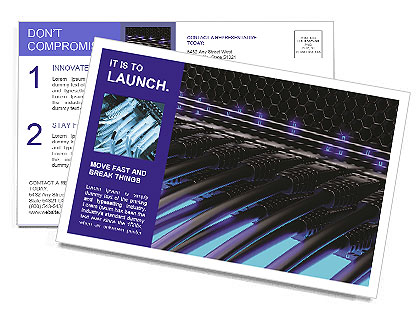 Cables And Modern Network Switch For Efficient Data Transfer Postcard Template