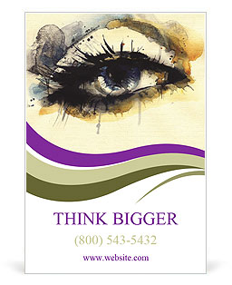Hand-Painted Fashion Illustration Of A Woman's Eye Ad Template