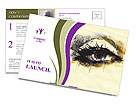 Hand-Painted Fashion Illustration Of A Woman's Eye Postcard Template