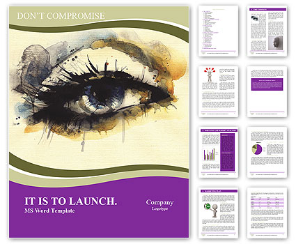 Hand-Painted Fashion Illustration Of A Woman's Eye Word Template