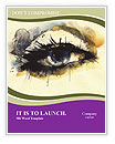 Hand-Painted Fashion Illustration Of A Woman's Eye Word Template