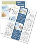 Analyzing Statistical Data: Office Worker Uses Touchpad In Close-Up Image Newsletter Template