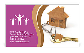 Wooden Houses And A Golden Key: A Charming Combination Business Card Template