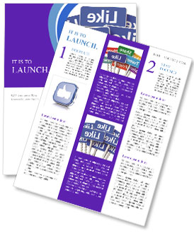 Blue Like Signs For Social Media Networking: Group Of Text Words In Isolated White Background Newsletter Template