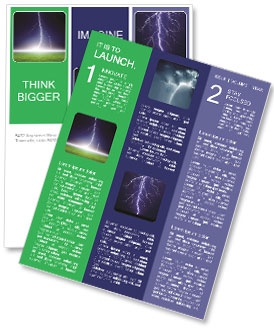 Green Grass Field Illuminated By Bright Lightning Under Dark Blue Night Sky Newsletter Template