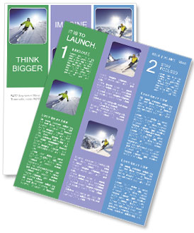 High Mountain Skiing: A Skier On The Piste Newsletter Template