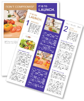 Young Woman Preparing Vegetables In Closeup View Newsletter Template