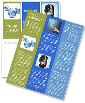 Global Communication In Europe: Three Illuminated Globes With Communication Networks Newsletter Template