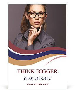 Isolated Successful Businesswoman On White Background Ad Template