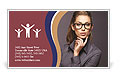 Isolated Successful Businesswoman On White Background Business Card Template