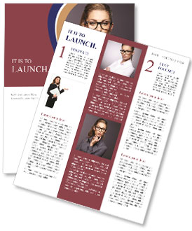 Isolated Successful Businesswoman On White Background Newsletter Template