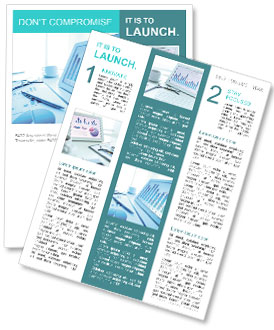 Organized Workplace With A Mix Of Physical And Digital Documents Newsletter Template