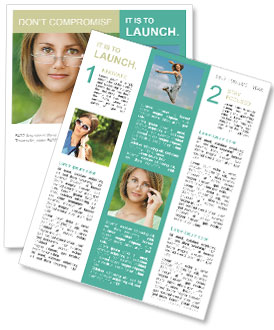 Close-Up Portrait Of A Young Woman Smiling With Glasses In A Summer Green Park Background Newsletter Template