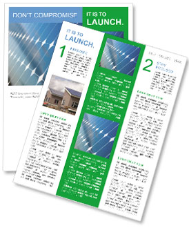 Reflection Of Blue Sky On Solar Panels Newsletter Template