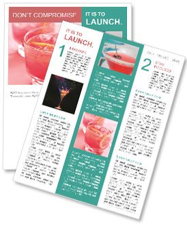 Refreshing Close-Up Of Selectively Focused Cold Lemonade Drink Newsletter Template