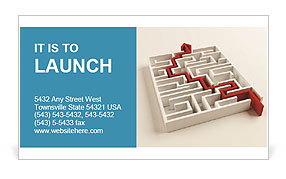 Maze Puzzle Successfully Completed Using Problem-Solving Skills Business Card Template