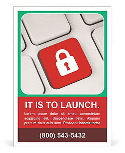 Keyboard Security Button In Red: Function And Use Ad Template