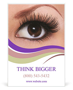 Stunning Brown Eyes Adorned With Long Eyelashes On A Beautiful Woman Ad Template