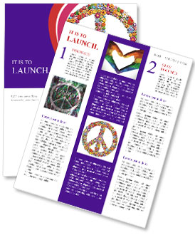 Groovy Flower Peace Symbol Design For A Retro Vibe Newsletter Template