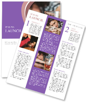 Alcohol-Induced Woman Sleeping With Drink In Hand On Table (Drink In Focus, Face Blurred) Newsletter Template