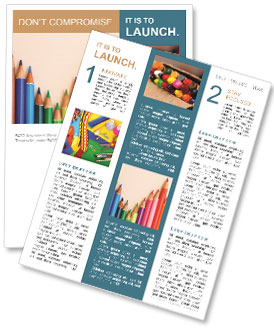 Overhead View Of Colored Drawing Pencils Creating A Statistics Bar Graph On A White Writing Desk Newsletter Template