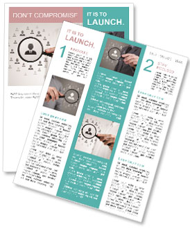 A person looking through a magnifying glass at a group of people Newsletter Template