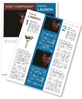 Red Martini Cocktail Being Poured Into A Glass On A Black Background Newsletter Template