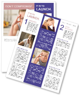 Stressed Young Housewife In Modern Kitchen: A Portrait Of Modern-Day Struggles. Newsletter Template