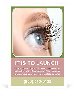 Close-Up Of Woman's Eye With Long Eyelashes Ad Template